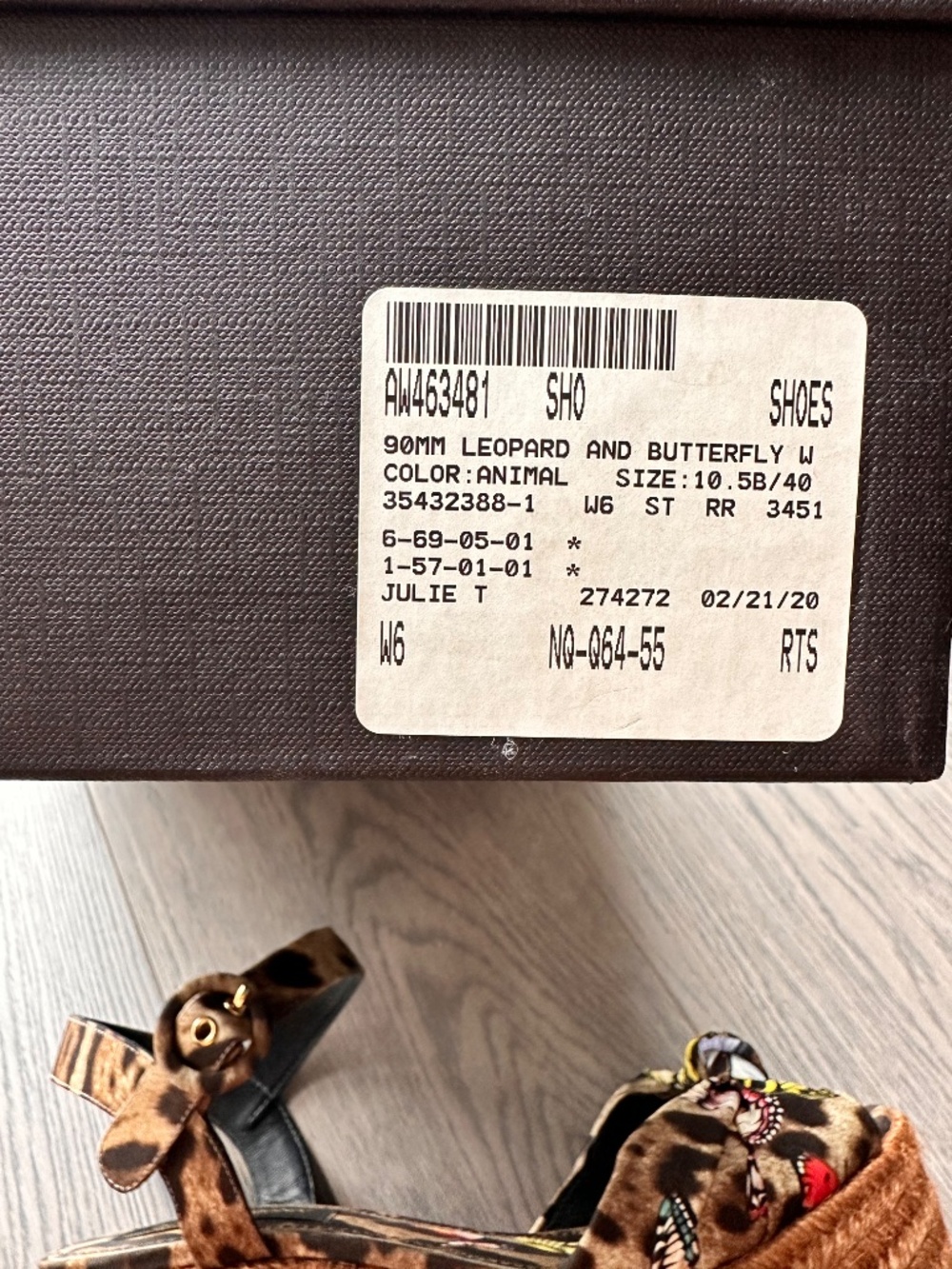 Dolce & Gabbana Leopard Print Butterfly Wedges Espadrilles with Box Size 10.5 - Picture 8 of 10